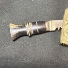 Vintage Antique Nepalese Small Knife Gurkha Kukri   Scabbard Blue Velvet Jeweled