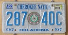 Oklahoma Cherokee Nation Indian Tribe Specialty License Plate  2013
