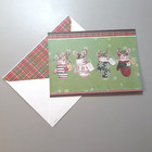 Greeting Card   Envelope Christmas Winter Mittens Candies Candy Canes Peace Joy