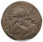 1787 Connecticut Copper  Draped Bust Left  Scarce Miller 33 38-z 1  R5  Pcgs F12