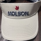 Molson Canadian Beer Visor Beige With A Red Maple Leaf Logo Embroidered