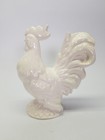 Vtg Rooster Chicken Ceramic Figurine 8 farm Country Cottage Core Homedecor White
