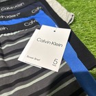 Calvin Klein Boys Cotton Boxer Briefs  5 Pack  Large 12-14 Black Stripe Assorted
