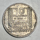 1929 French 10 Francs Silver World Coin Laureate Head Of Marianne