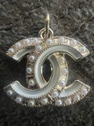 Chanel Zipper Pull Button Charms Set Of 2 Stamped Gold Tone Cc Logo Authentic
