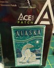Embroidered Alaska Patch - Polar Bear In Winter Scene - Teal Blue White - Nice 