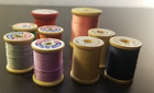 Lot Of  9 Vintage Wooden Wood Sewing Thread Spools