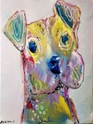 Original Dog Painting Abstract Expressionist Canvas 14x11 Puppy Pet Portrait