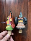 Vintage Hopi Hand-carved painted Bottle Stoppers Whittled Cork Head Figural