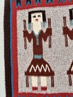 1960s Navajo Din   Yei Pictorial Handwoven Wool Rug 15  x20 Wall Tapestry Art Vtg