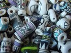 100 Hand Painted Vintage Mixed Ceramic Peruvian Inca Loose Bead 1980-free Shippi