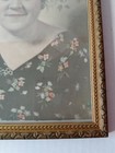 Vintage Matted Photograph Picture Cabinet Card  Portrait Wooden Frame Woman