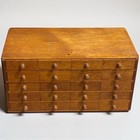Antique Country Store Watchmakers Sewing Wood Oak Drawer Cabinet Chest Organizer