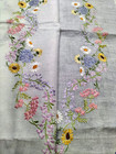 Gorgeous  fairistytch  Wildflower Circle Vintage Hand Embroidered Tablecloth