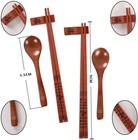 Chinese Reusable Wooden Chopsticks Spoon With Holder   Portable Cloth Bag  