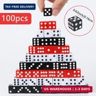 Hooqict 100 Pieces Casino Dice Set 16mm Standard Game Dice Bulk Acrylic 6 Sided