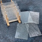 Litmind 8 Sheets Textured Clear Transparent Stained Glass Ripple 