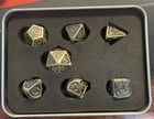 Metal Dice Set - 7 Dice - Gold Gear Theme color - D4 Through D20 - Dnd