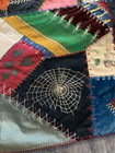 Antique Crazy Quilt  Hand Stitched   Embroidered Silk Satin Velvet 52    X 64   