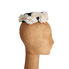 Vintage 50s Bes-ben Hat Black W white Platic Flowers Fascinator