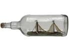 Vtg Ship In Bottle Nautical Glass Liquor Bottle Scotland Folk Art Sailboat Decor