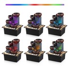 Tabletop Fountain 4 Level Small Waterfall Fountain Indoor Relaxing Water Feat   