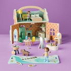 Gigglescape Wooden Fold And Go Dollhouse W  Doll Figures   Furniture