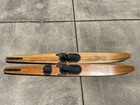 Vtg Western The Winner Pair Of Wood Water Skis Wooden Slalom Lake House Ski Boat