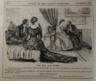 Punch Cartoon 1884 Antique Original Rare Vhtf Etch Fashion Humour Teacher Studen