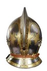 Medieval Steel Armor Burgonet Helmet Knight Polished Brass 16 Gauge Steel