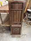 Antique  Wood Usps Post Office Tellers Door Shelf Iron Bar Window   Letters