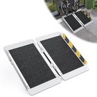 Portable 2ft Wheelchair Ramp - 600lbs Capacity  Folding Aluminum  Anti-slip Surf