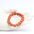 Early 19th Antique Himalayan Tibetan Coral Red Sherpa Glass Bead Bracelet Amulet