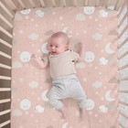 Baby Girl Crib Bedding Set 3-piece Pink Moon Quilt Sheet Skirt