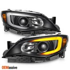 Fit 2008-2014 Impreza Wrx Led Drl Switchback Signal Black Projector Headlights