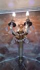 Vintage Antique French Style Gilt Bronze 2 Light Candelabra Wall Sconce Fixture