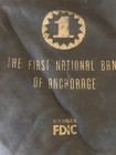 Vintage Alaska Bank Deposit Bag First National Bank Anchorage Alaska Black Gold