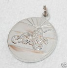 St Christopher Rides A Yamaha Bikers Saint Medal Necklace Yamaha Blue