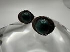 Vintage Sterling Silver Turquoise Southwestern Earrings Signed T2 Size 2cm