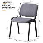 10-pack Stacking Chairs Fabric Stackable For Office Meeting Rooms Grey