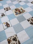 Baby Quilt Handmade Boy s Blue Crib Blanket 36  X 42   Teddy Bears