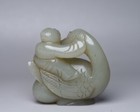 Chinese Antique Hetian Jade Nicely Carved Child Figure-story Statue Art Figurine
