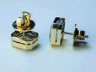 4tcw Emerald Simulated Aquamarine Solitaire Stud Earrings 14k Yellow Gold Plated