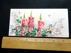 Vintage  Mcm Pink Glitter Christmas Greeting Card Candles Unused