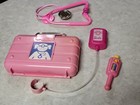Fisher Price 2000 Pink Nurse Doctor Kit Playset Pieces Cuff Shot Pretend Play 2h