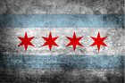 Cafepress Vintage Distressed Chicago Flag License Plate  1533950278 