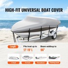 600d Trailerable Boat Cover 17-19ft Waterproof Heavy Duty V-hull Runabout Cover