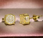 Surgical Stainless Steel Stud Earrings Cubic Zircon Round Men Women Piercing Us