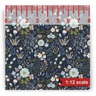 Miniature Dollhouse Wallpaper 1 12 Scale - Navy Blue Floral - Par 064