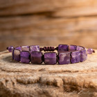 Genuine Amethyst Bracelet Natural Purple Crystal Healing Reiki Energy Stone Gift